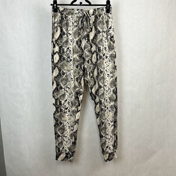 Texas True Threads Lounge Pants Womens Sz Medium Snakeskin Animal Print Elastic - Picture 1 of 11